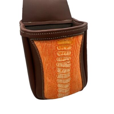 Ostrich Shell Pouch - Shown in Orange